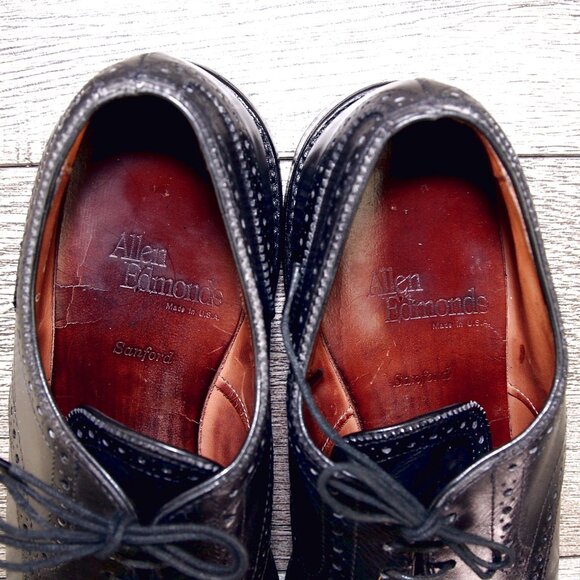 Allen Edmonds SANFORD Cap Toe Blucher 7 C Black * add $15 new Trees main image 12